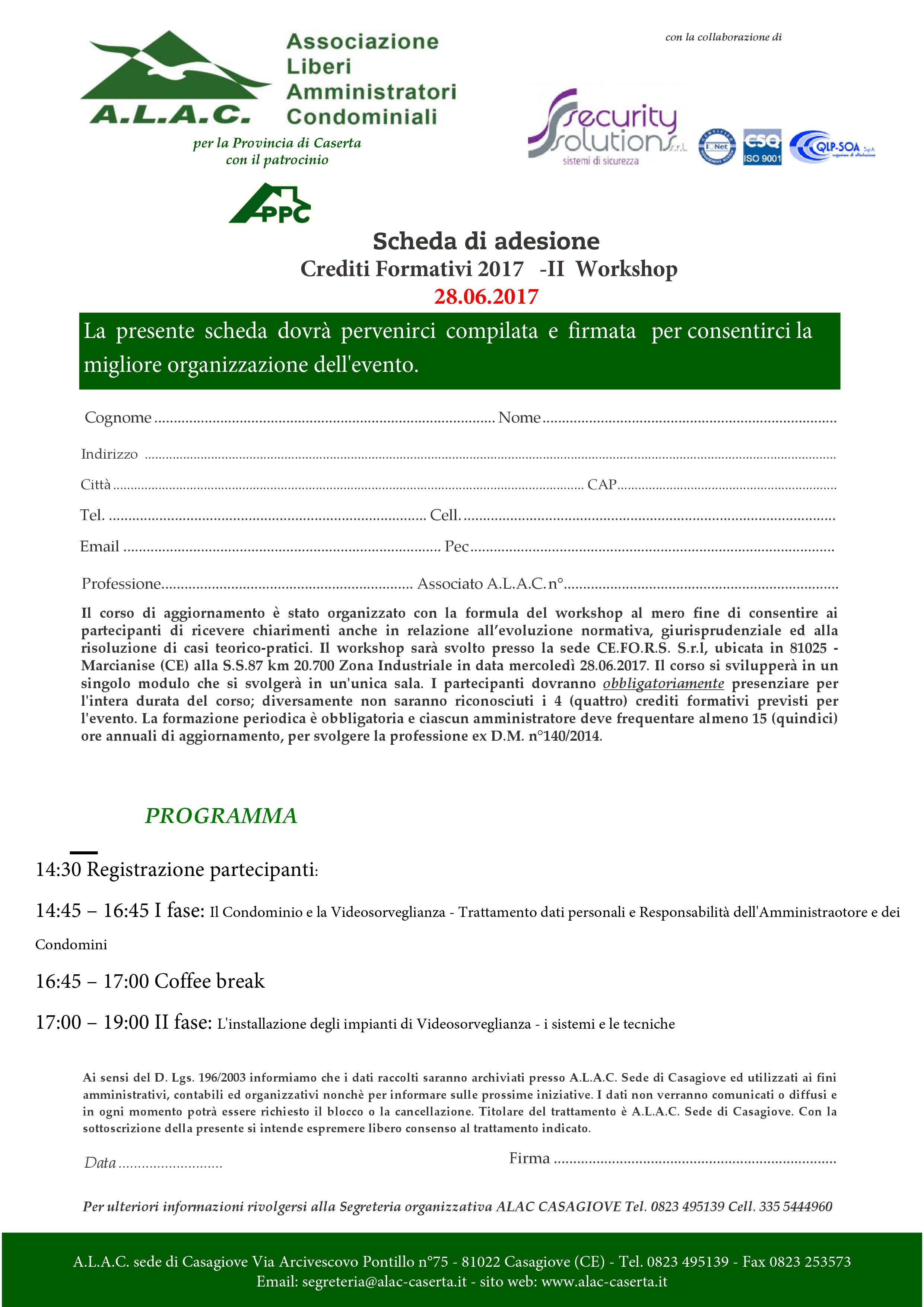 CORSO DI AGGIORNAMENTO 28.06.2017